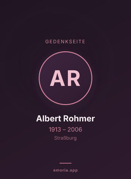 Gedenkportrait von Albert Rohmer