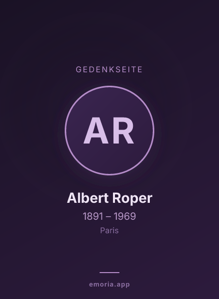 Gedenkportrait von Albert Roper