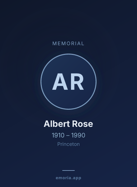 Memorial portrait of Albert Rose