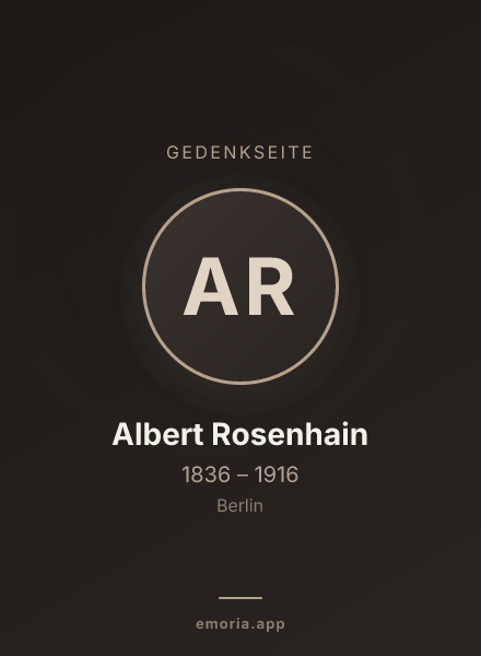 Gedenkportrait von Albert Rosenhain