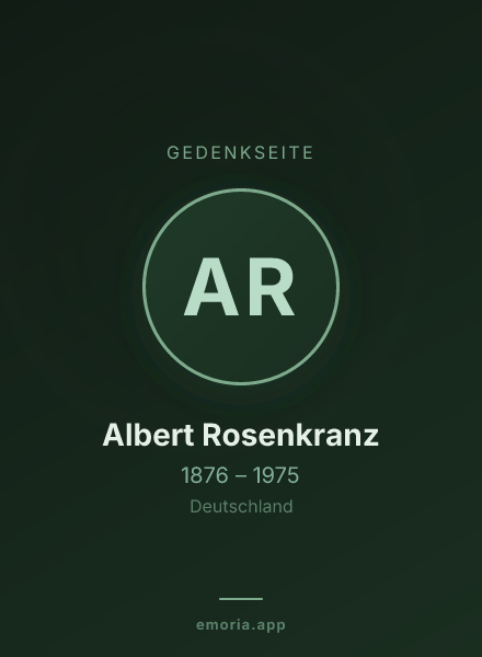 Gedenkportrait von Albert Rosenkranz