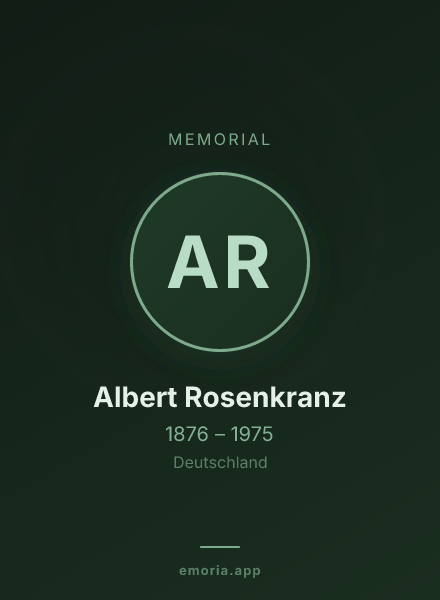 Memorial portrait of Albert Rosenkranz