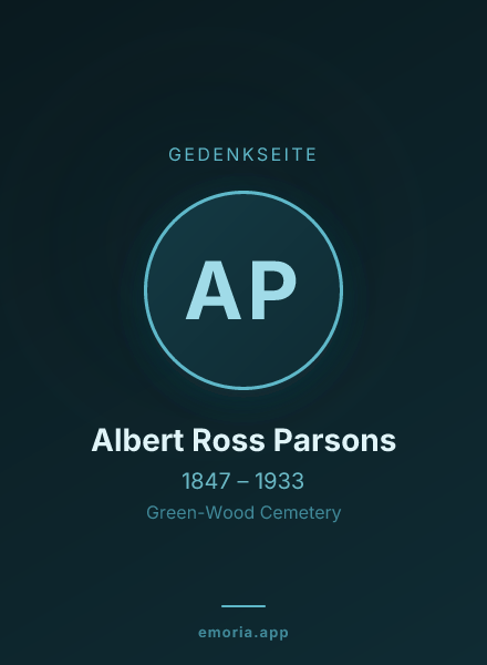 Gedenkportrait von Albert Ross Parsons