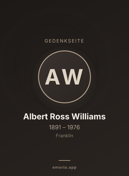 Gedenkportrait von Albert Ross Williams