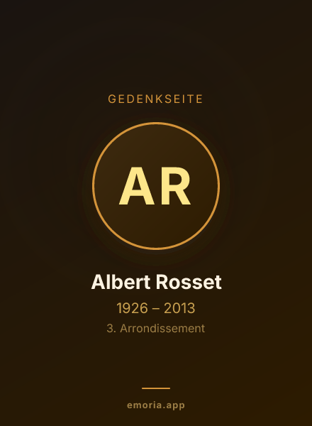 Gedenkportrait von Albert Rosset