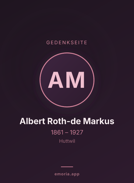 Gedenkportrait von Albert Roth-de Markus