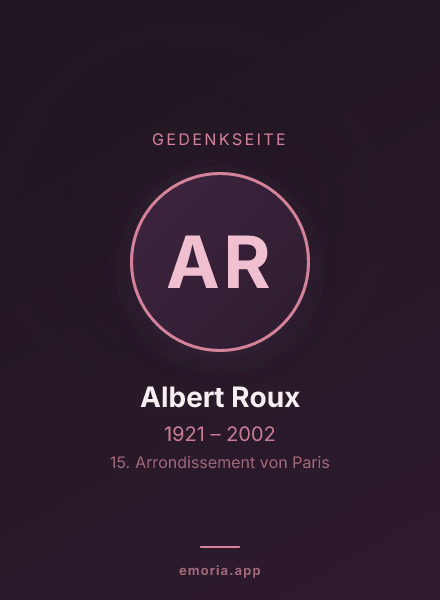 Gedenkportrait von Albert Roux