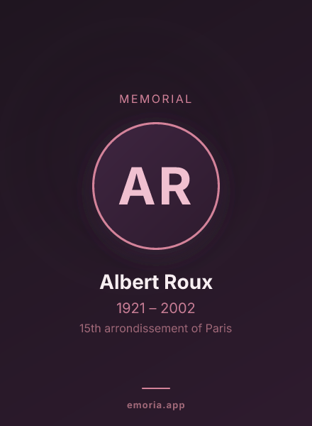 Memorial portrait of Albert Roux