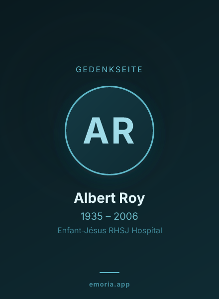 Gedenkportrait von Albert Roy