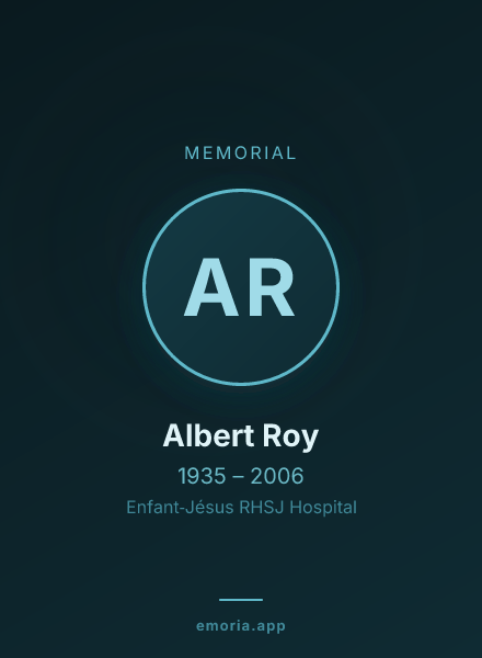 Memorial portrait of Albert Roy