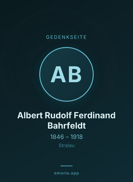 Gedenkportrait von Albert Rudolf Ferdinand Bahrfeldt