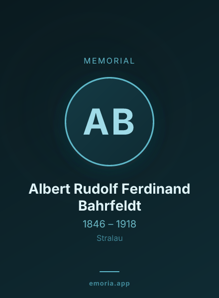 Memorial portrait of Albert Rudolf Ferdinand Bahrfeldt