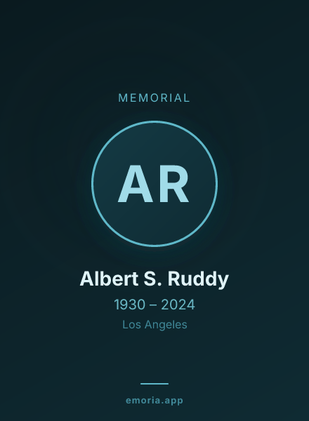 Memorial portrait of Albert S. Ruddy