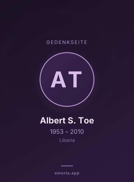 Gedenkportrait von Albert S. Toe