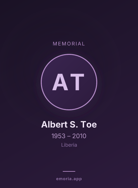 Memorial portrait of Albert S. Toe