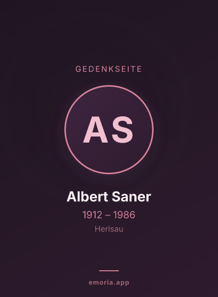 Gedenkportrait von Albert Saner