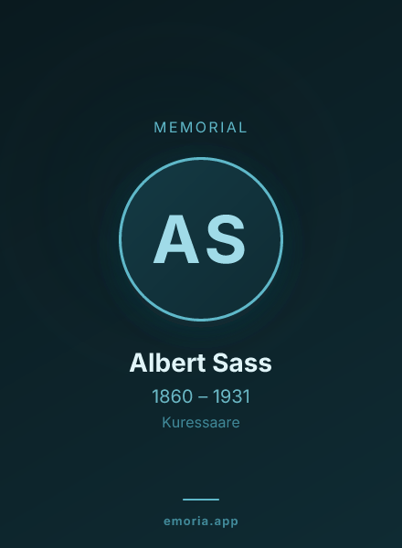 Memorial portrait of Albert Sass