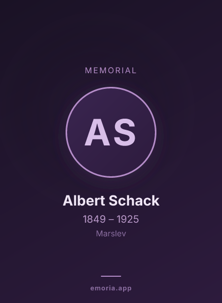 Memorial portrait of Albert Schack