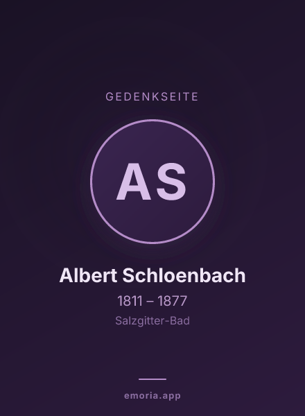 Gedenkportrait von Albert Schloenbach