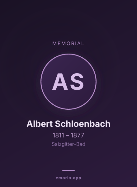 Memorial portrait of Albert Schloenbach