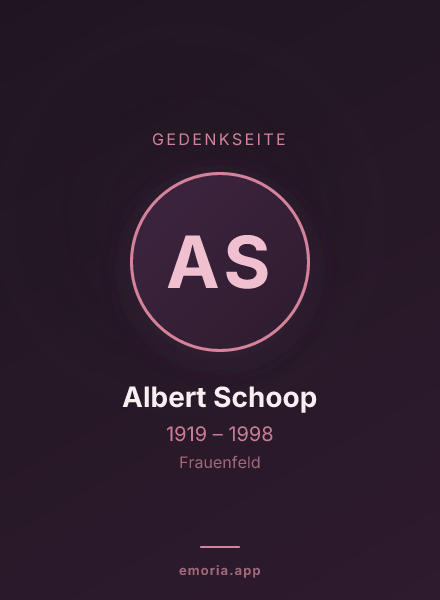 Gedenkportrait von Albert Schoop
