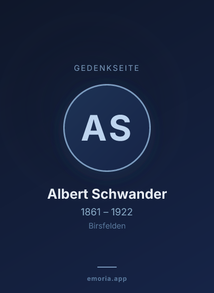Gedenkportrait von Albert Schwander