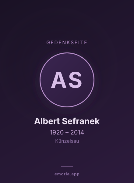 Gedenkportrait von Albert Sefranek