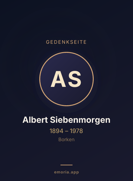 Gedenkportrait von Albert Siebenmorgen
