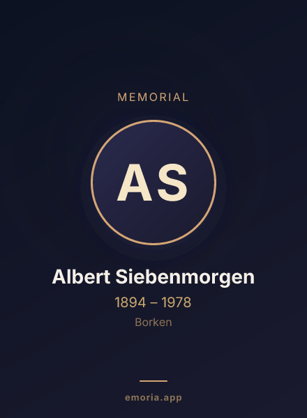 Memorial portrait of Albert Siebenmorgen