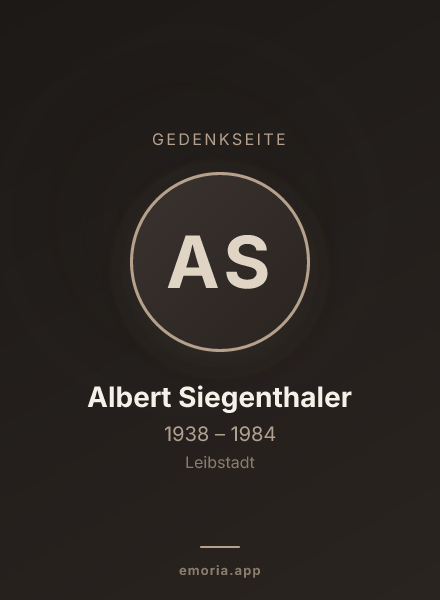 Gedenkportrait von Albert Siegenthaler
