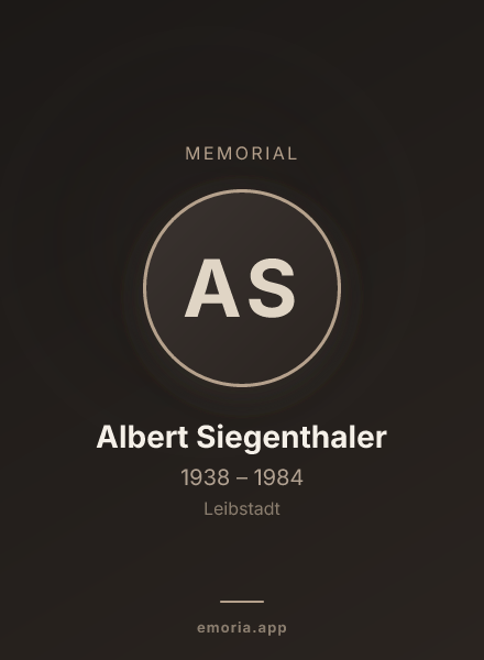 Memorial portrait of Albert Siegenthaler