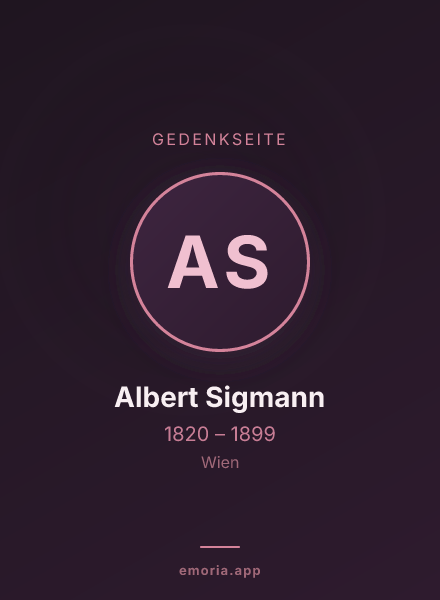 Gedenkportrait von Albert Sigmann