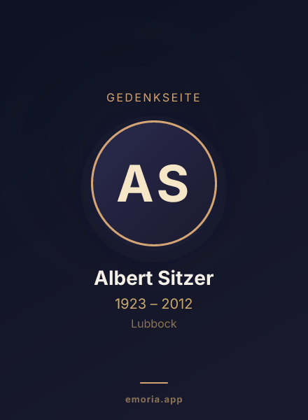 Gedenkportrait von Albert Sitzer