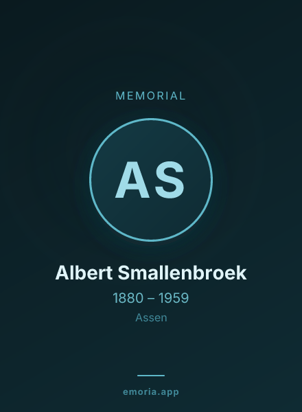 Memorial portrait of Albert Smallenbroek