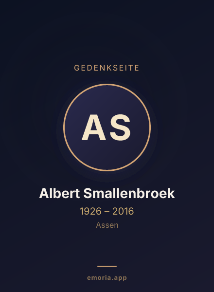 Gedenkportrait von Albert Smallenbroek