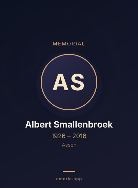 Memorial portrait of Albert Smallenbroek