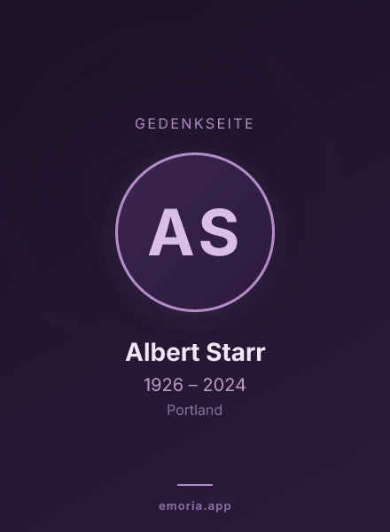 Gedenkportrait von Albert Starr
