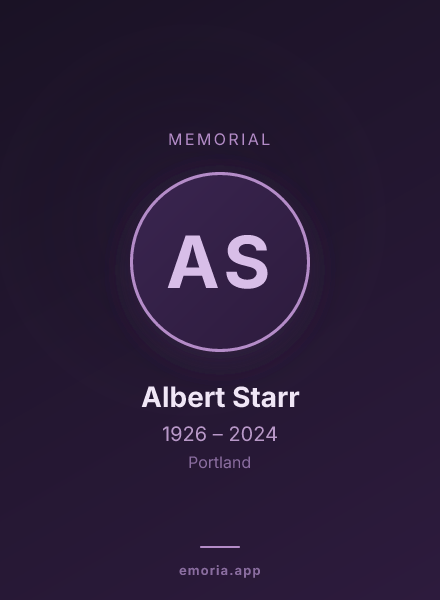 Memorial portrait of Albert Starr