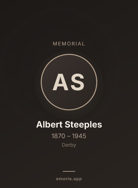 Memorial portrait of Albert Steeples