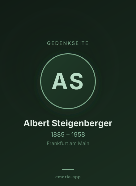 Gedenkportrait von Albert Steigenberger