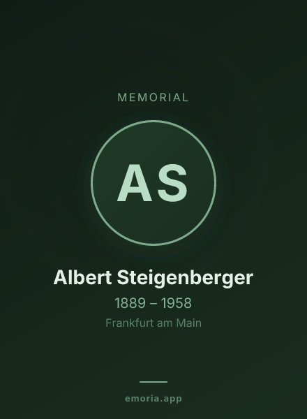 Memorial portrait of Albert Steigenberger
