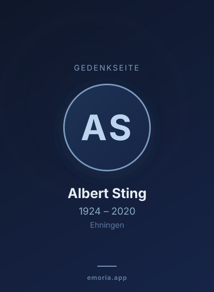 Gedenkportrait von Albert Sting