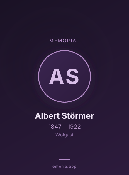 Memorial portrait of Albert Störmer