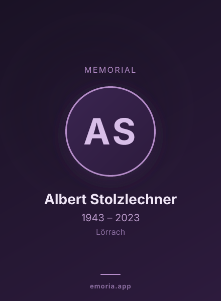 Memorial portrait of Albert Stolzlechner