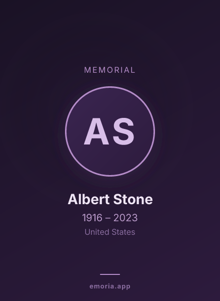 Memorial portrait of Albert Stone