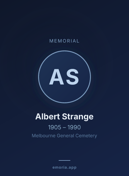 Memorial portrait of Albert Strange