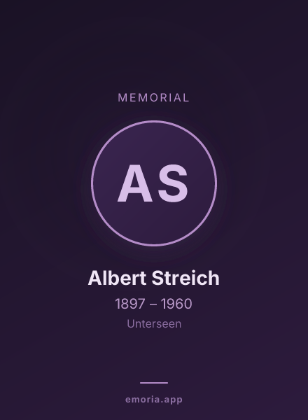 Memorial portrait of Albert Streich