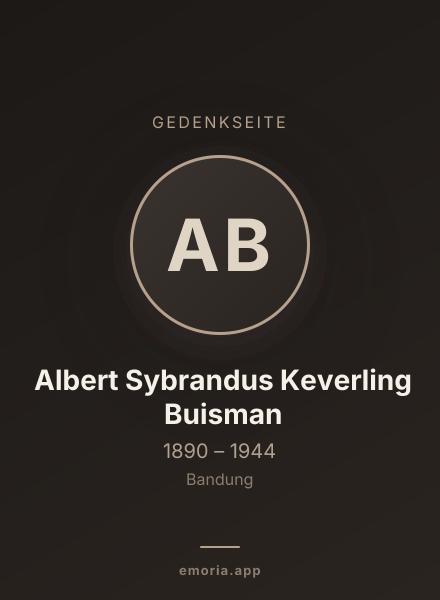 Gedenkportrait von Albert Sybrandus Keverling Buisman