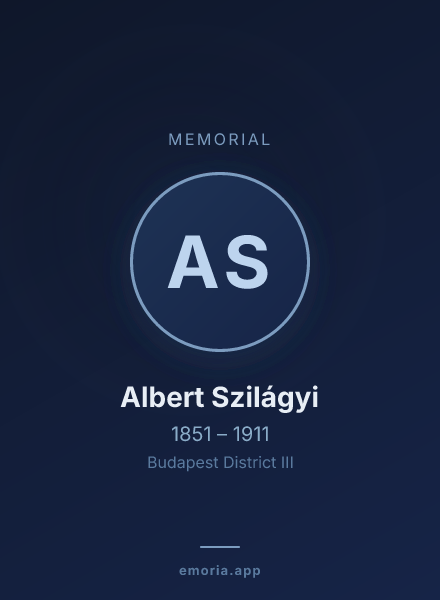 Memorial portrait of Albert Szilágyi