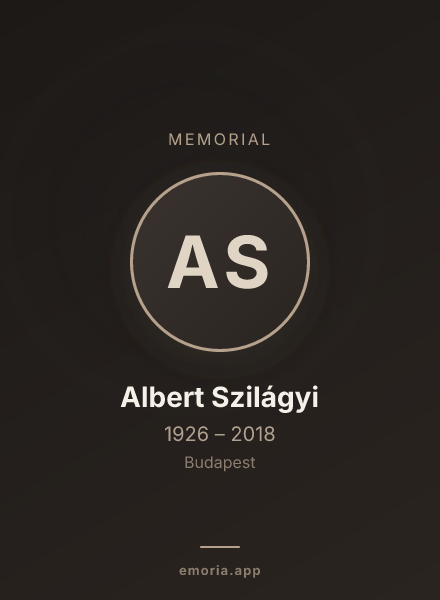 Memorial portrait of Albert Szilágyi